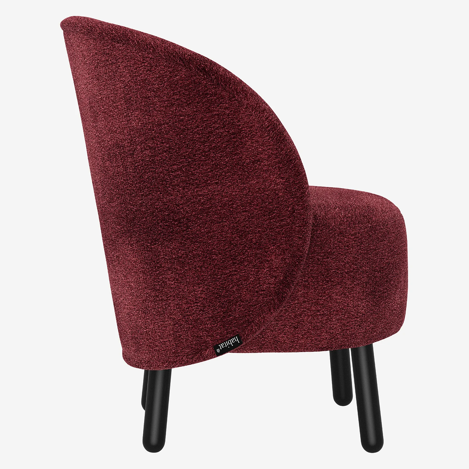 Fauteuil cabriolet en tissu chenille - Bordeaux - 4