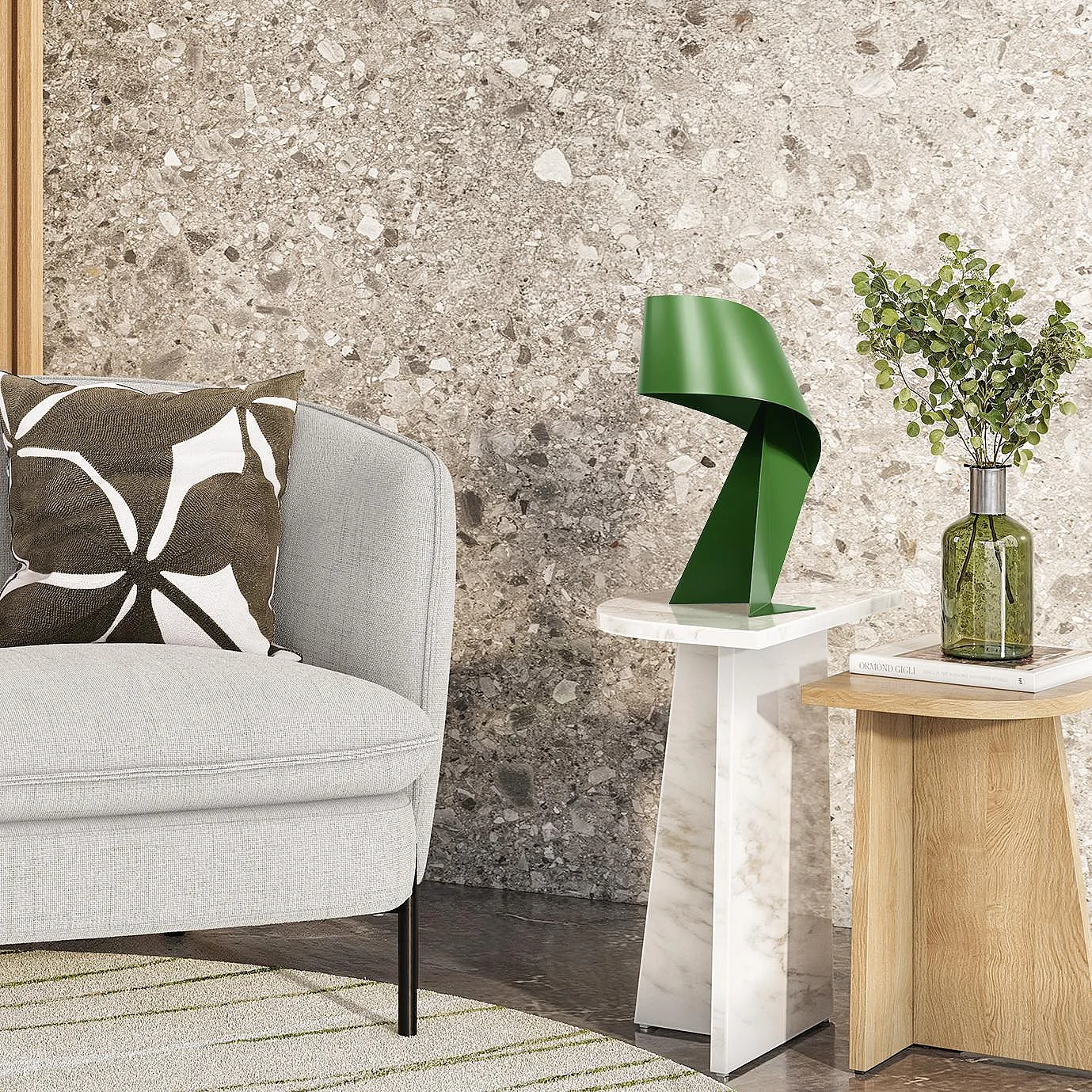 Édition limitée - Lampe de table en métal - 35 cm - Vert Printemps - Design by Claire Norcross - 1