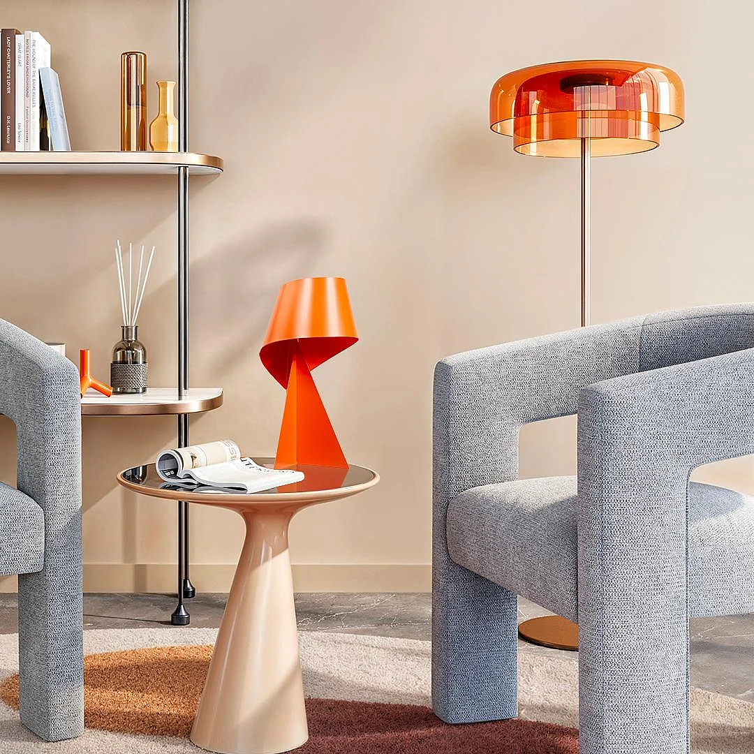 Limited Edition - Tafellamp van metaal - Oranje Tangerine - 35 cm - Design by Claire Norcross - 3