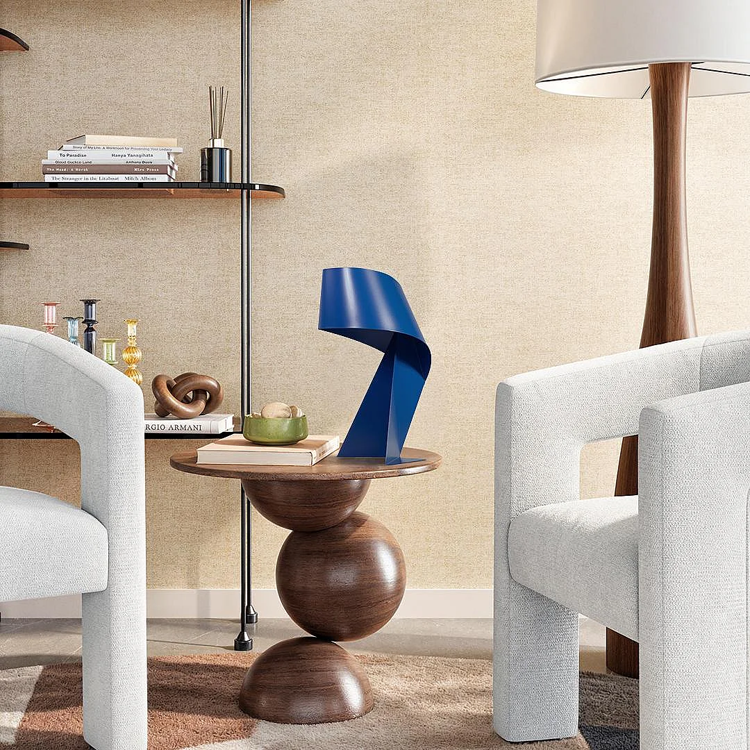 Édition limitée - Lampe de table en métal - 35 cm - Bleu Pacifique - Design by Claire Norcross - 9