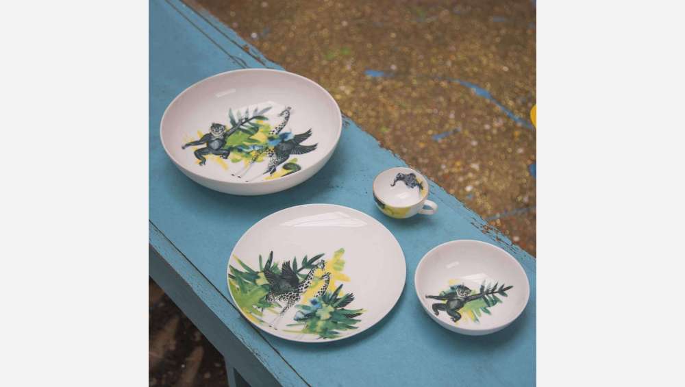 Luna Patterned Porcelain Salad Bowl D24cm 