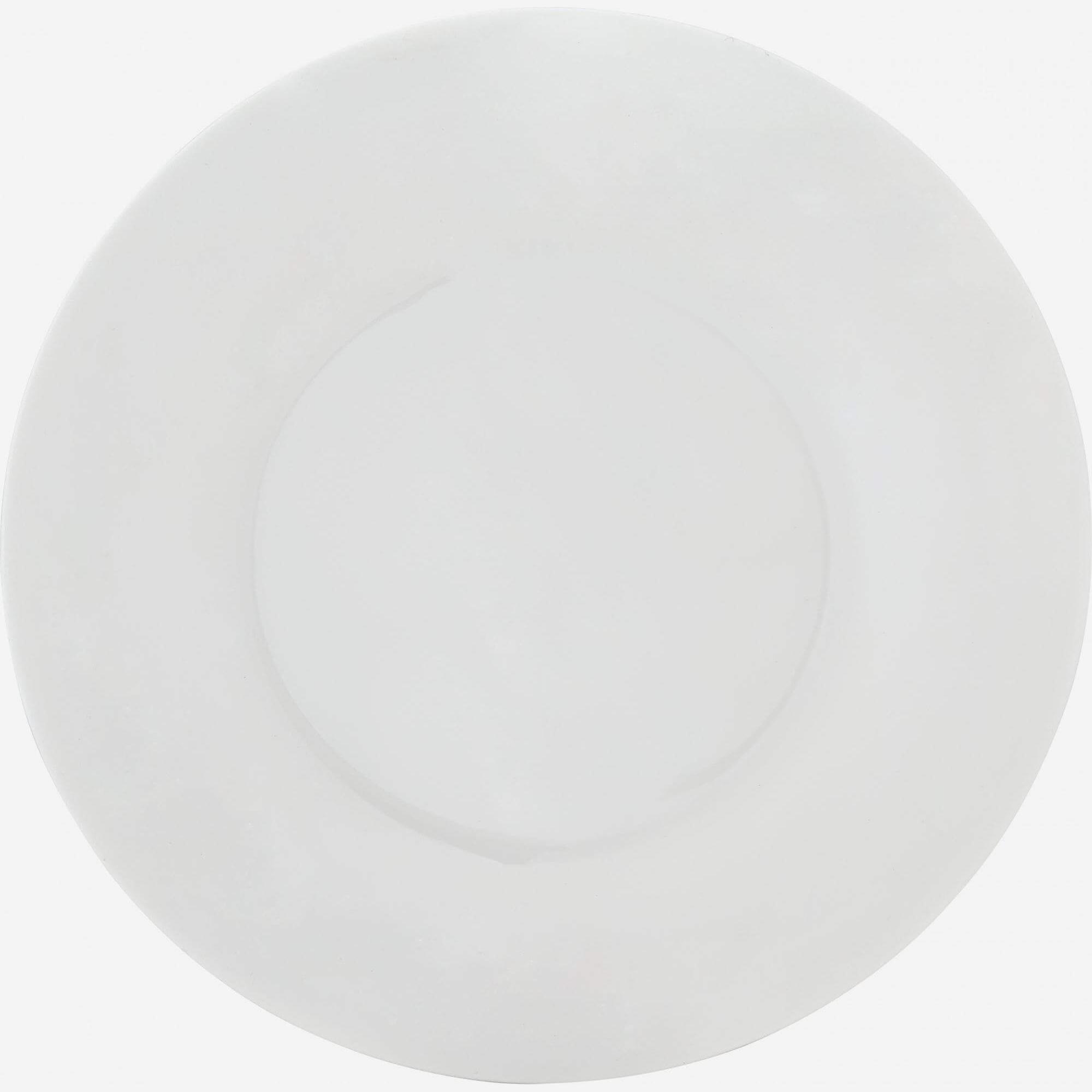 Plat bord van porselein - 30 cm – Wit  (Set van 2)