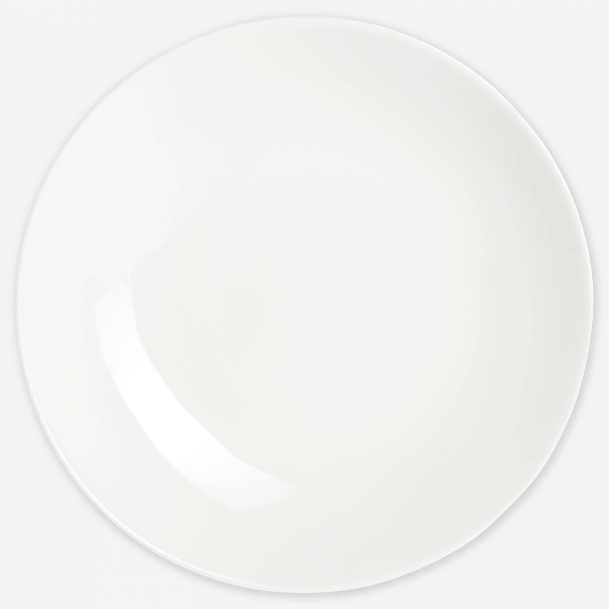 Assiette à soupe en porcelaine - 25 cm - Blanc (Lot de 6)