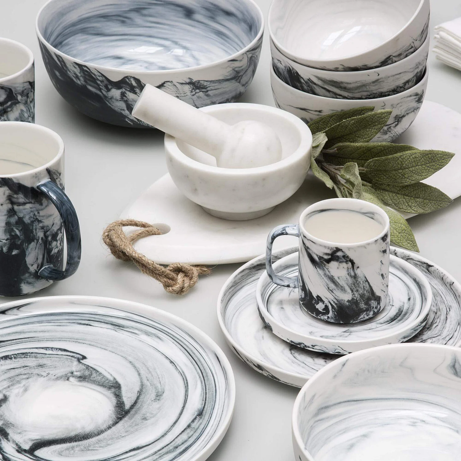 Assiette plate 24,5 cm en porcelaine grise (Lot de 4) - 6