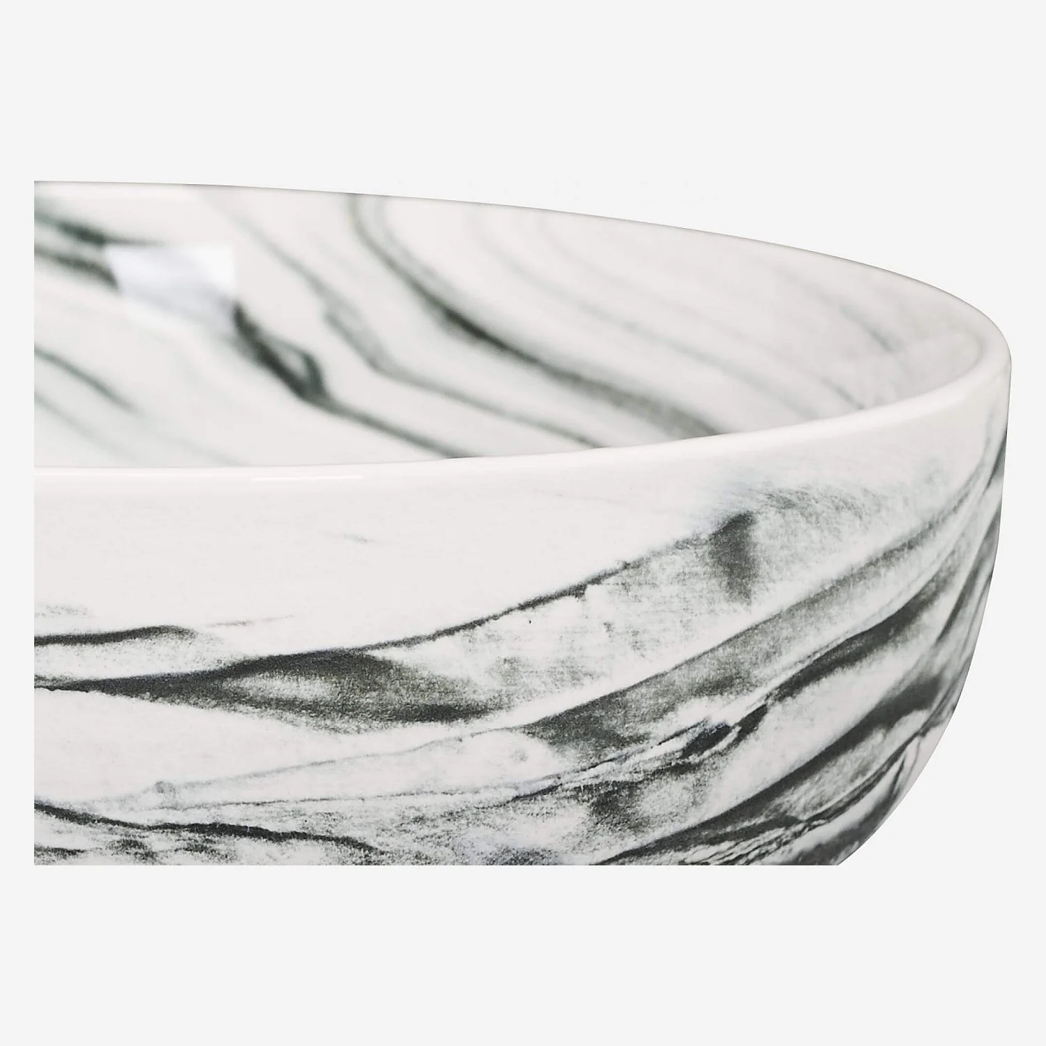 Assiette à soupe 14cm en porcelaine grise (Lot de 4) - 5