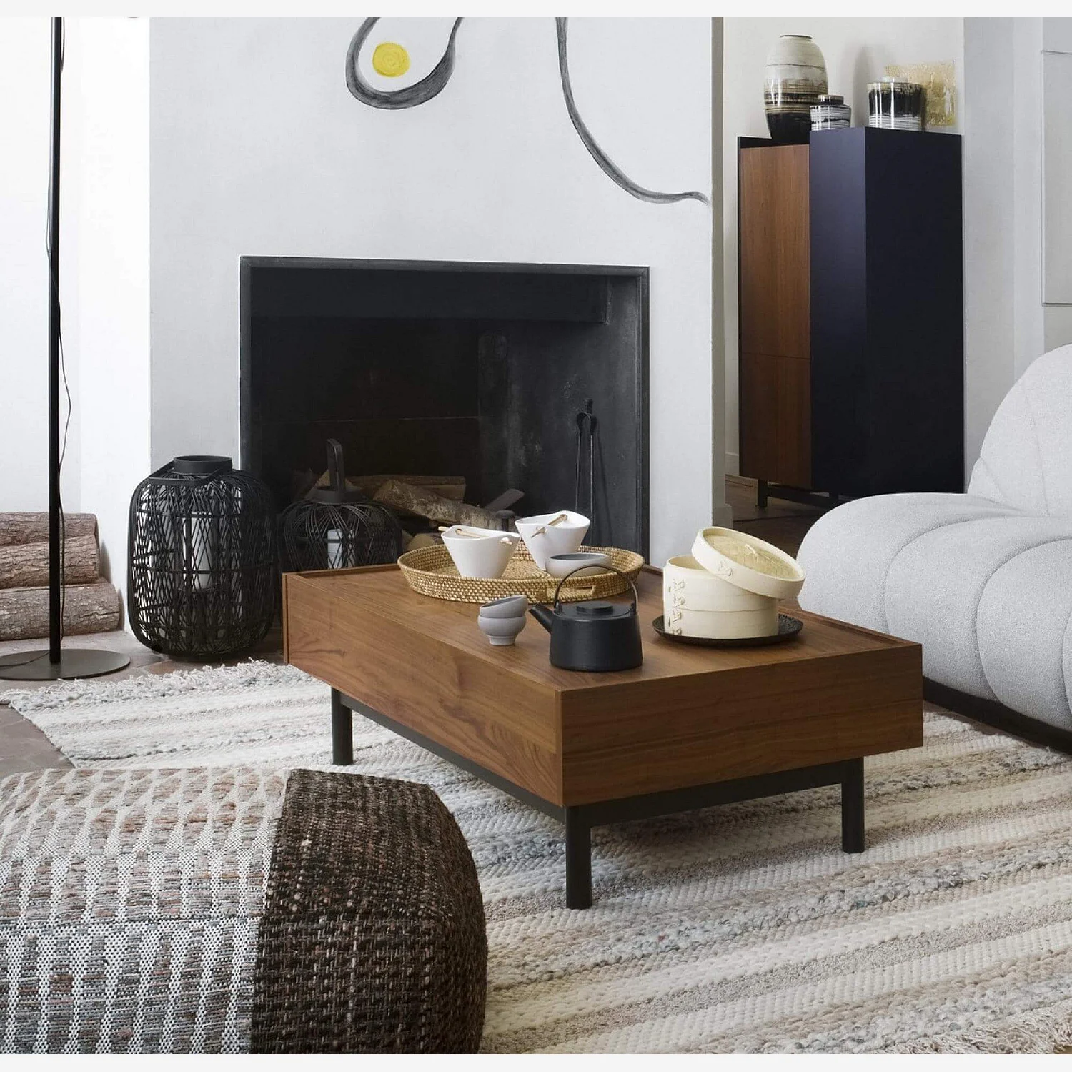 Bol de nouilles avec baguettes en porcelaine - 8 cm - Blanc (Lot de 4) - 1