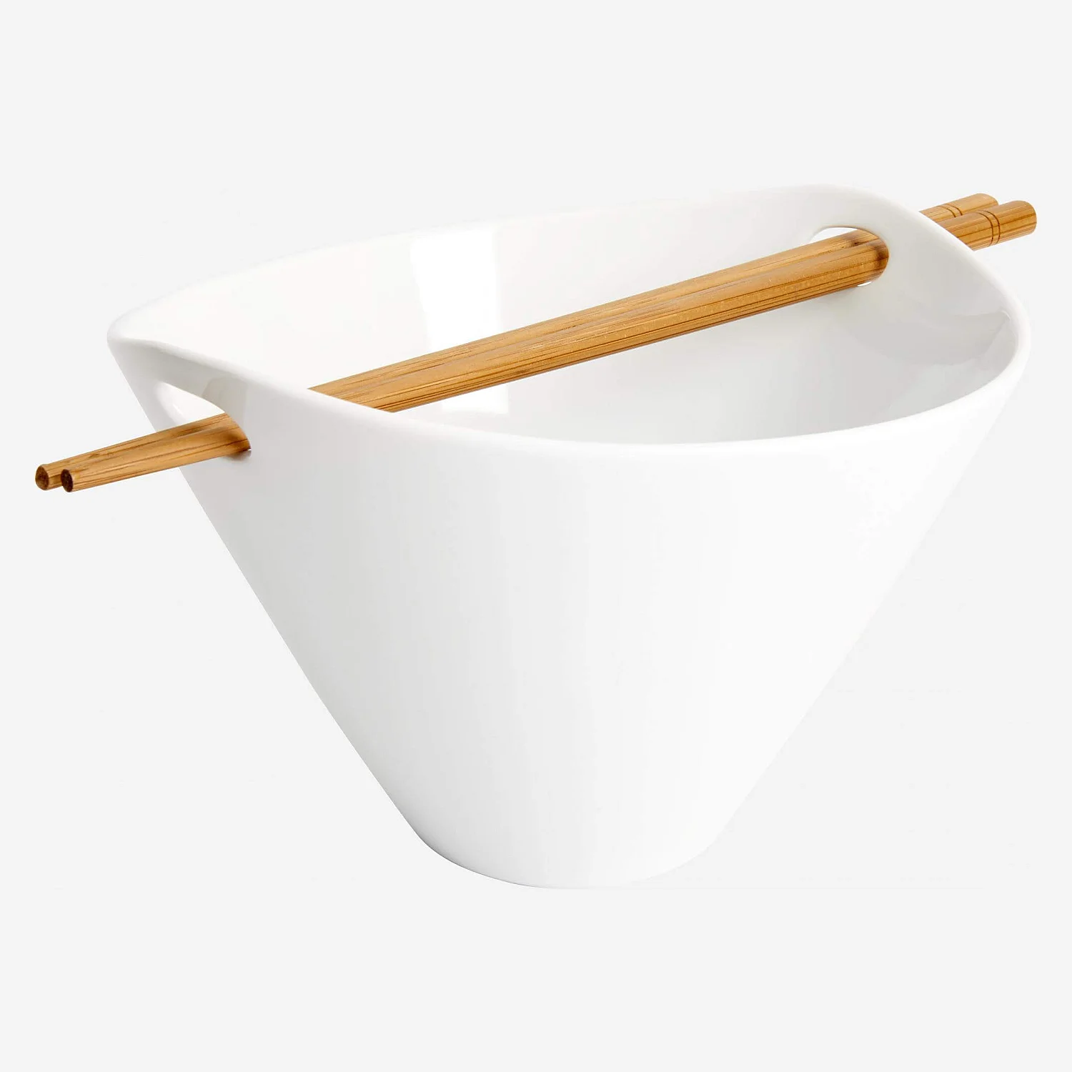 Bol de nouilles avec baguettes en porcelaine - 8 cm - Blanc (Lot de 4) - 4