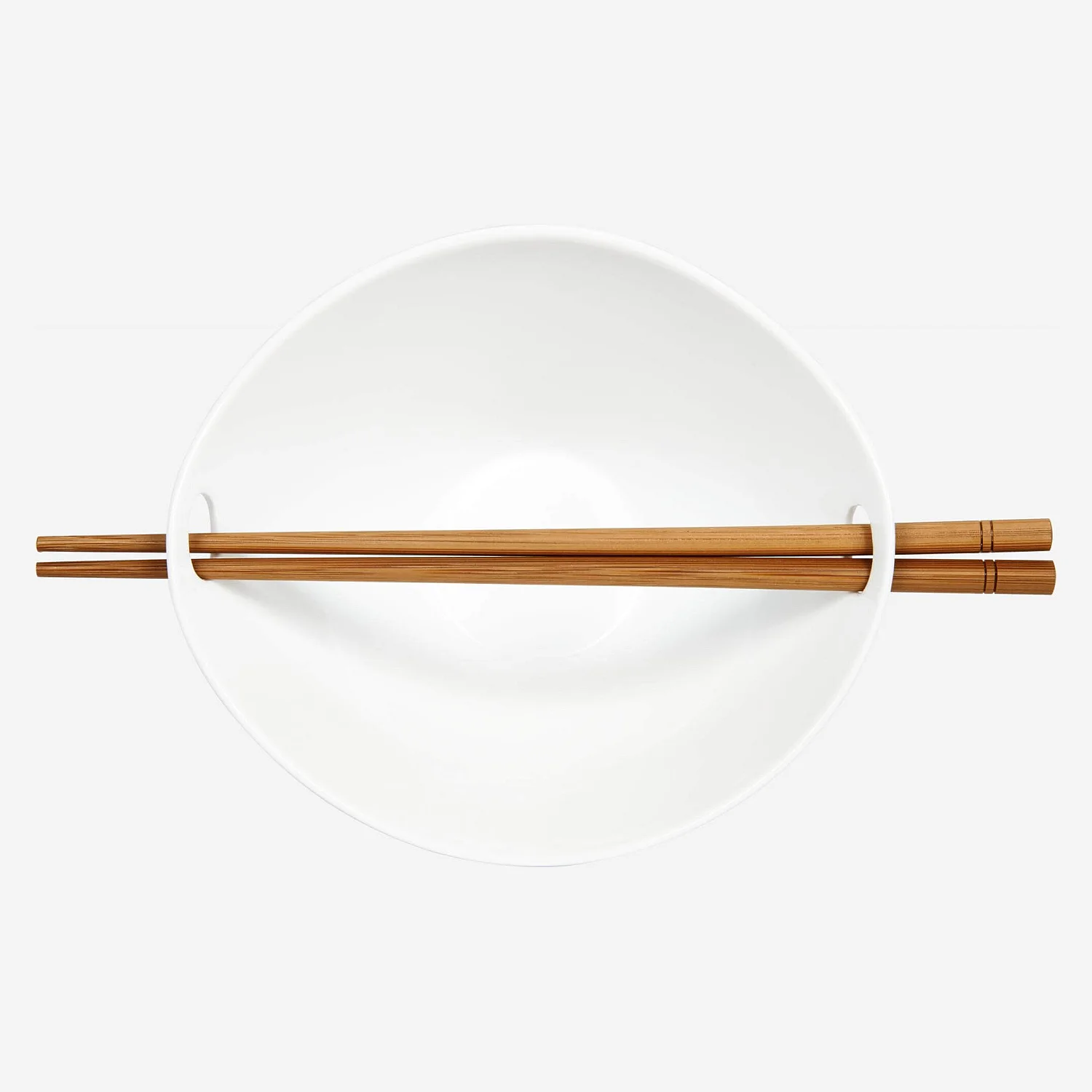 Bol de nouilles avec baguettes en porcelaine - 8 cm - Blanc (Lot de 4) - 5