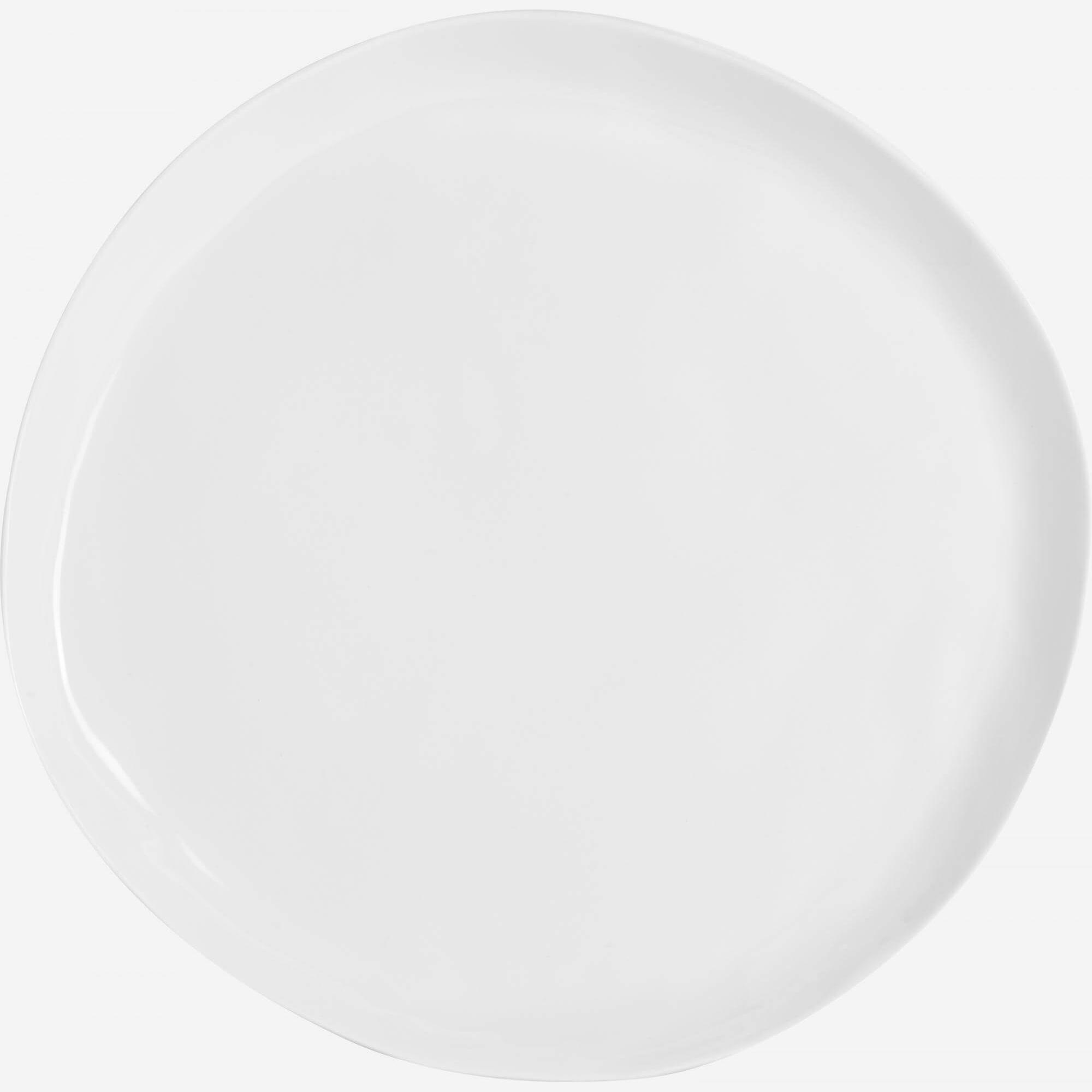 Flat plate in porcelain 29cm, white (Set of 2)