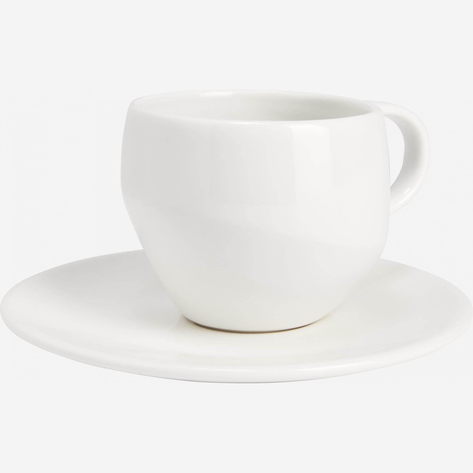 Tasse à café en porcelaine blanche (Lot de 2)