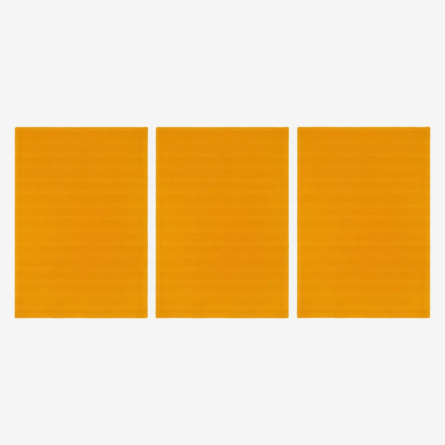 Lot de 3 torchons (50x70cm) en coton jaune moutarde (Lot de 4) - 2