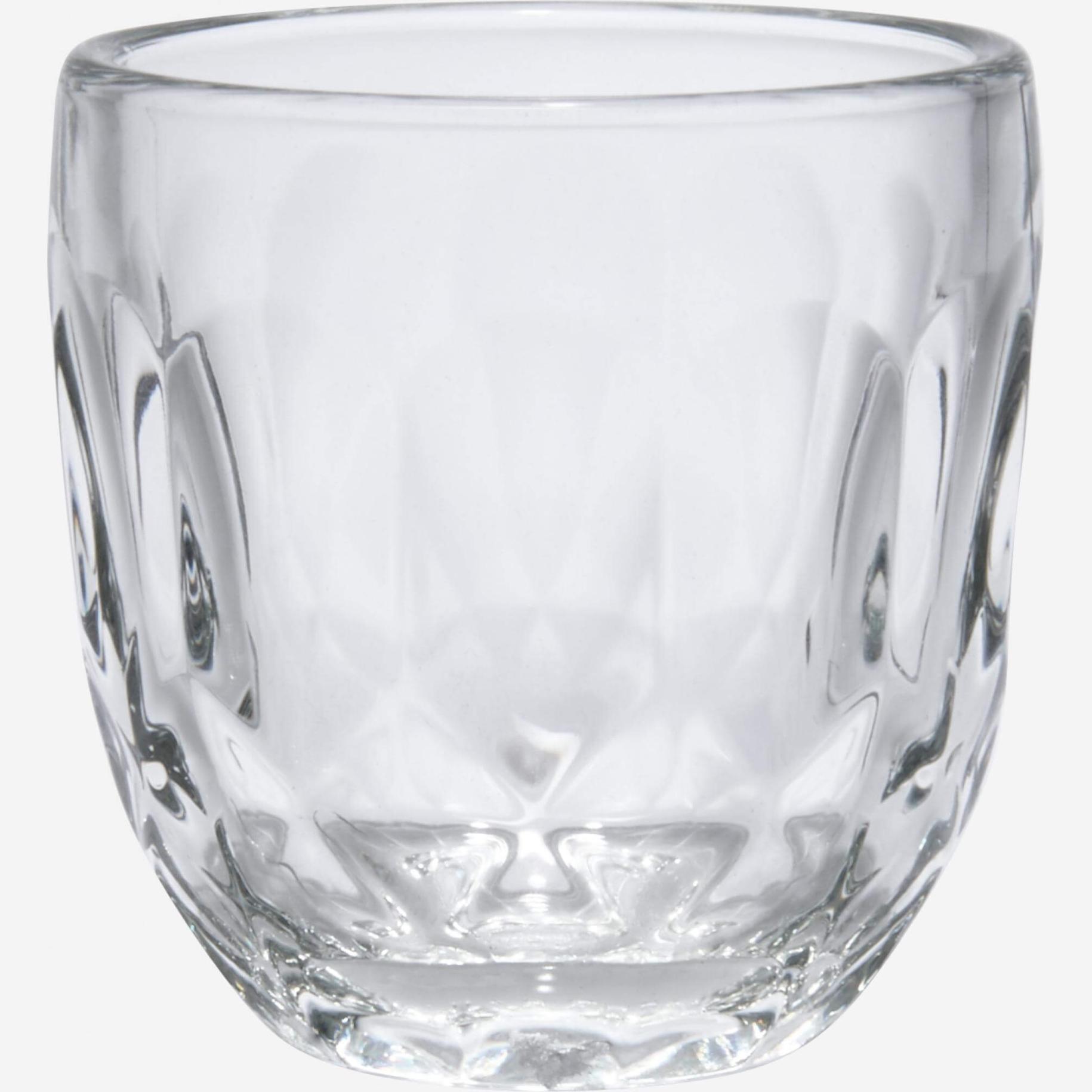 Faceted glass espresso cup (Set of 6)