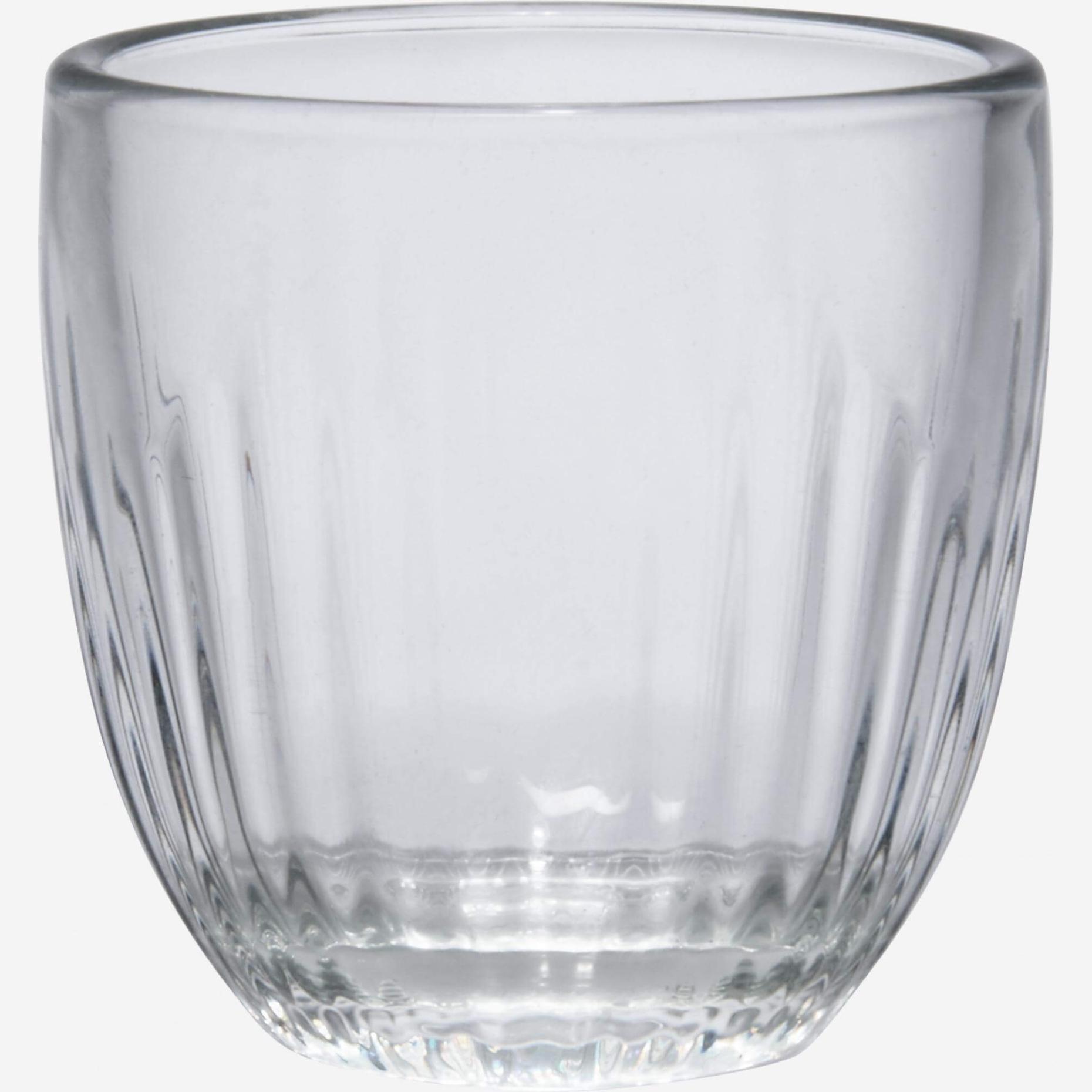 Espressekopje van geribbeld glas (Set van 6)