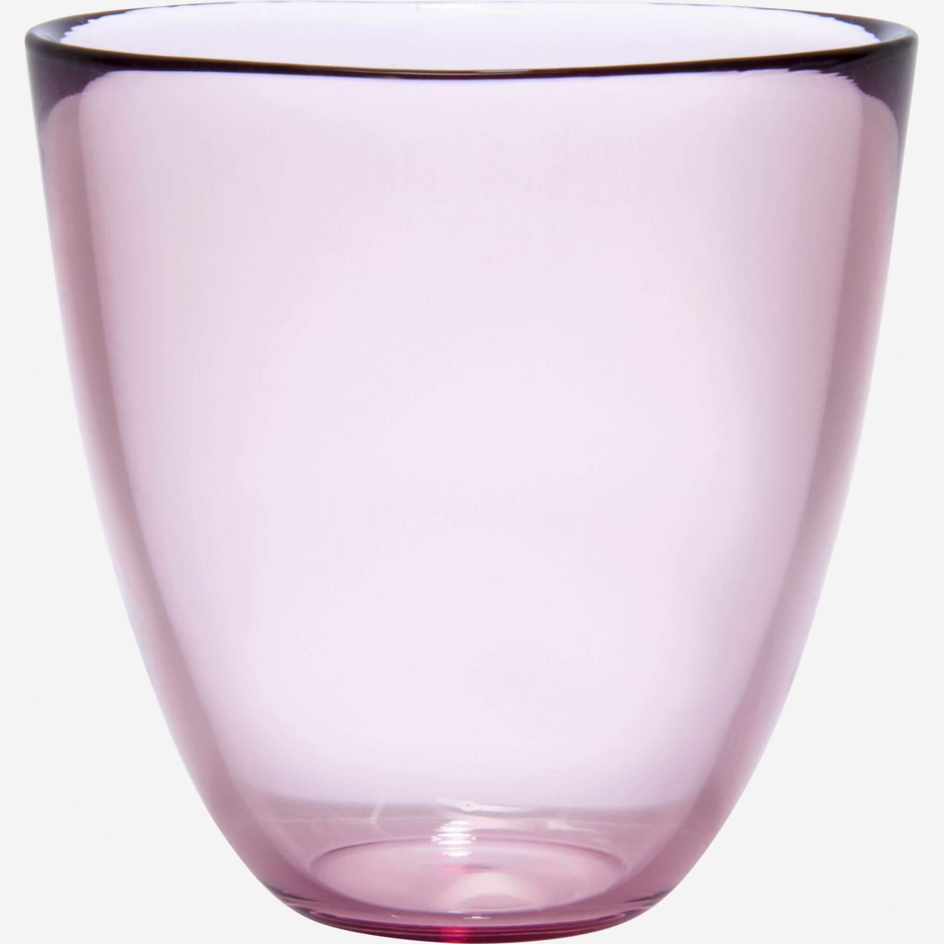 Vaso 10cm de vidrio soplado rosa claro (Lote de 6)