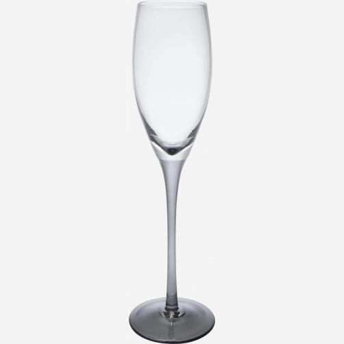 Champagnerglas aus Glas, rauchig (6-er-Set)