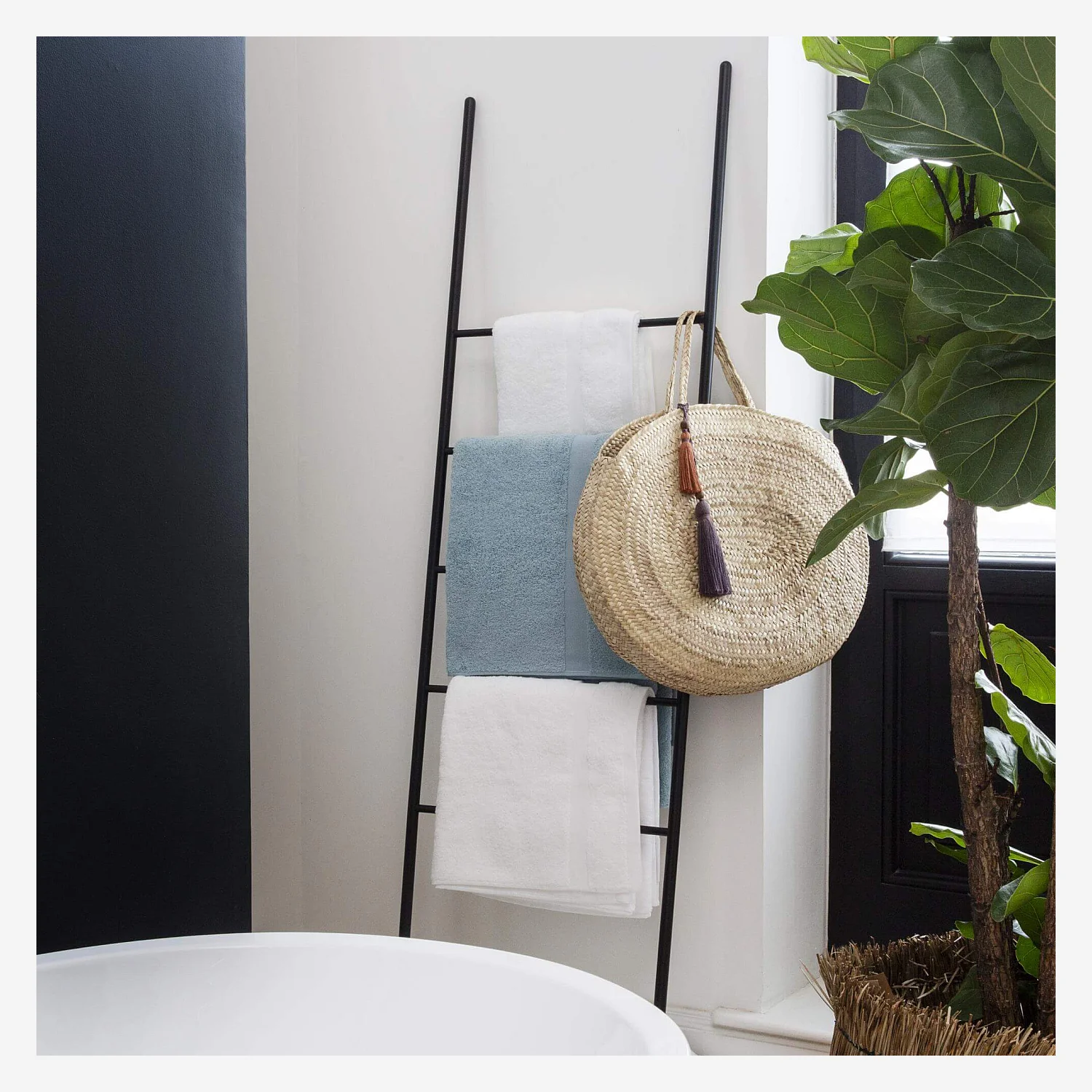 Toalla de baño de algodón - 30 x 50 cm - Azul (Lote de 6) - 6