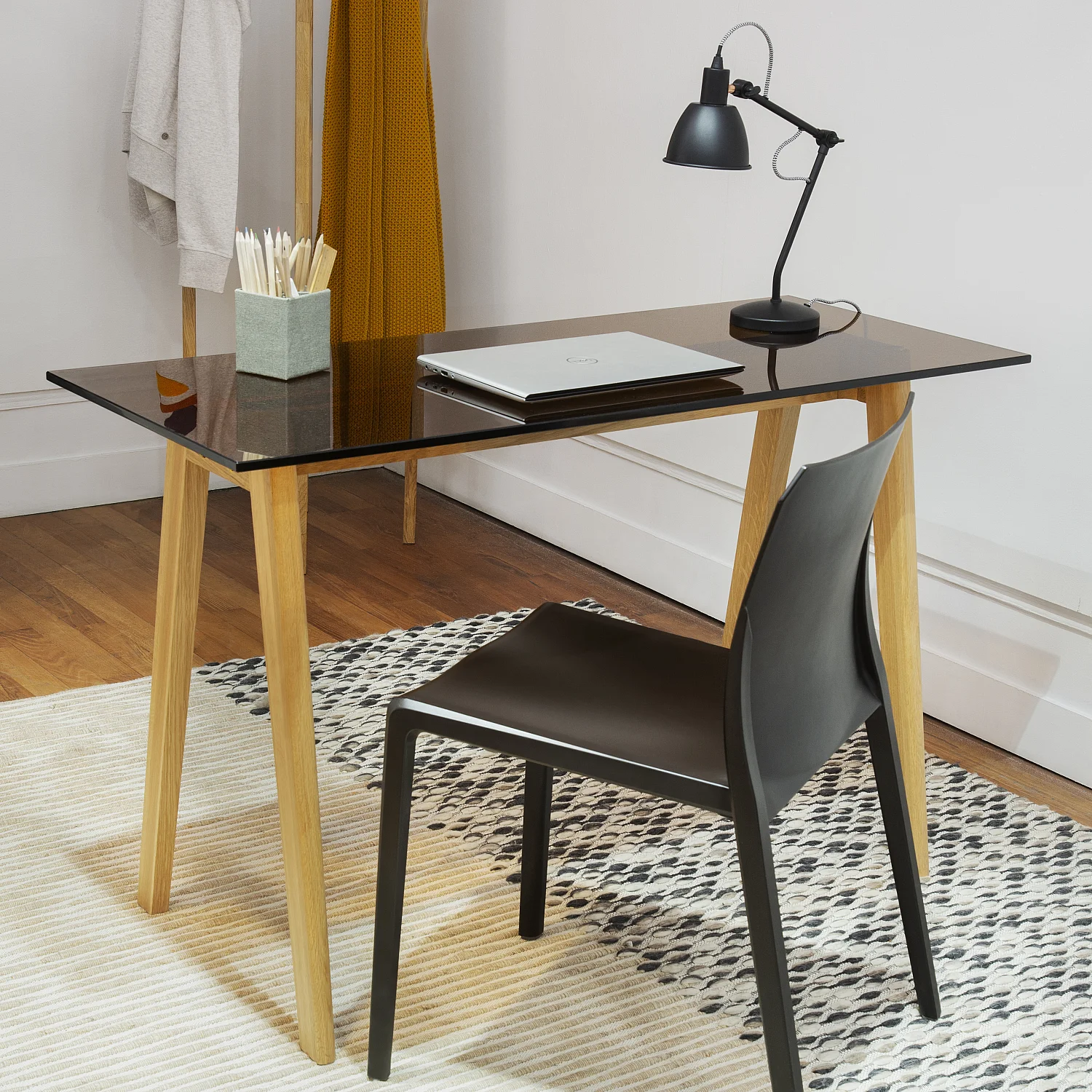 Lot de 4 chaises de jardin en polypropylène et fibre de verre - Noir - 9