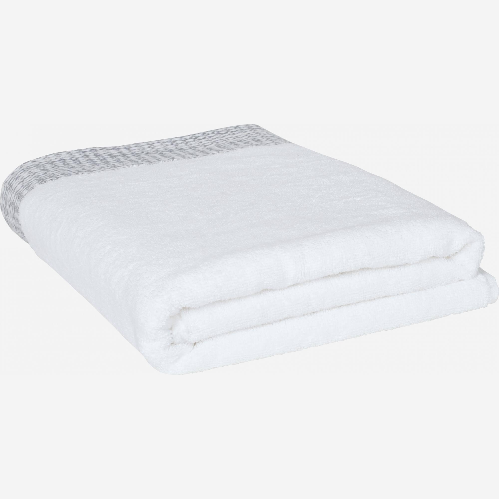 Drap de bain en coton - 100 x 150 cm - Blanc (Lot de 2)