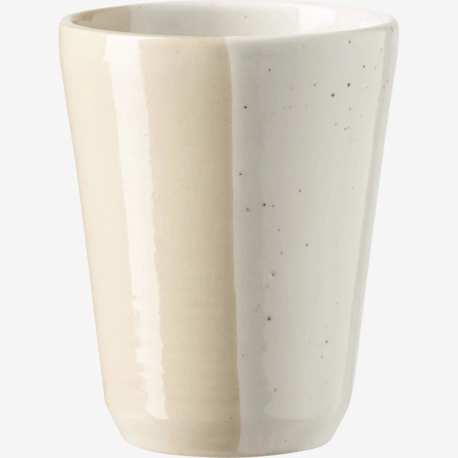 Gobelet en grès - Naturel et blanc - 9 cm (Lot de 6)