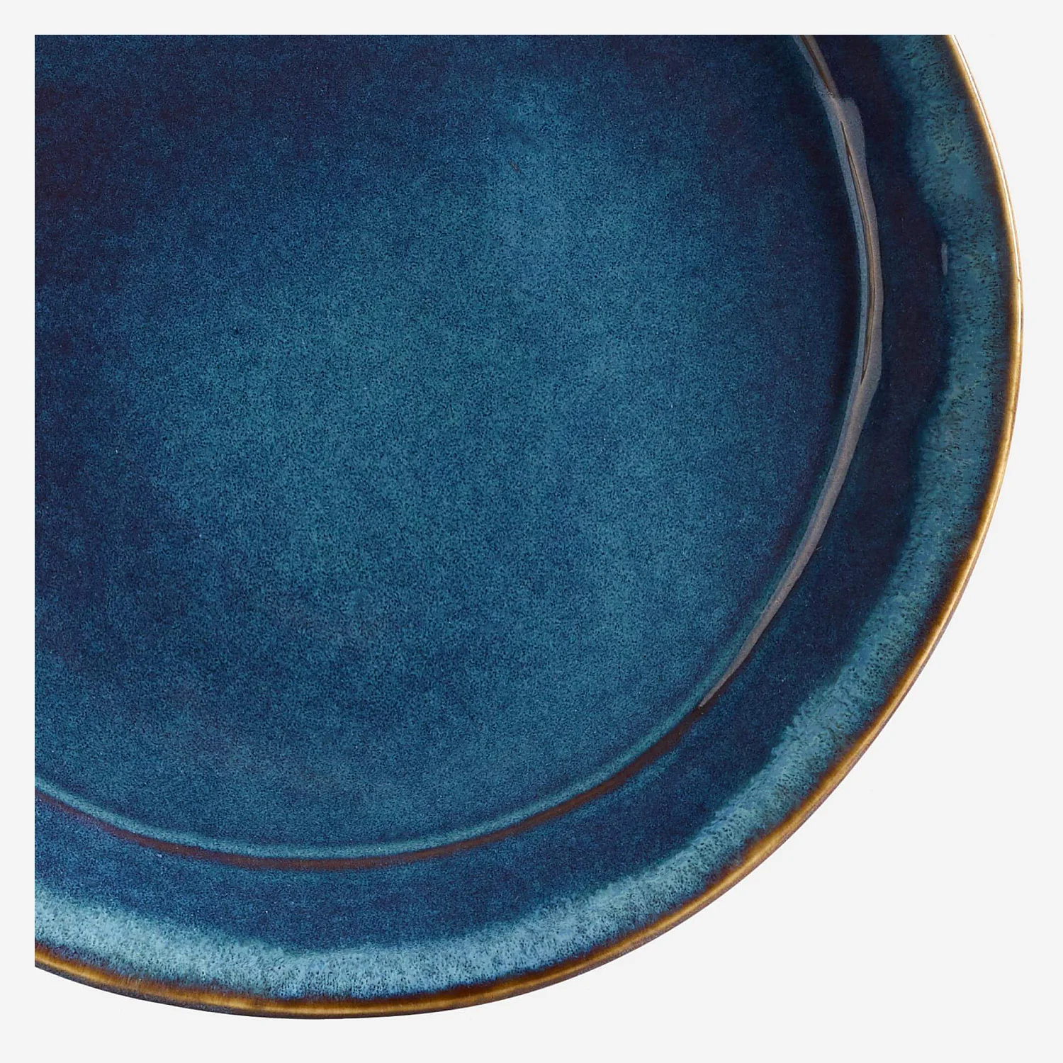 Assiette à dessert en grès - 22 cm - Bleu (Lot de 6) - 3