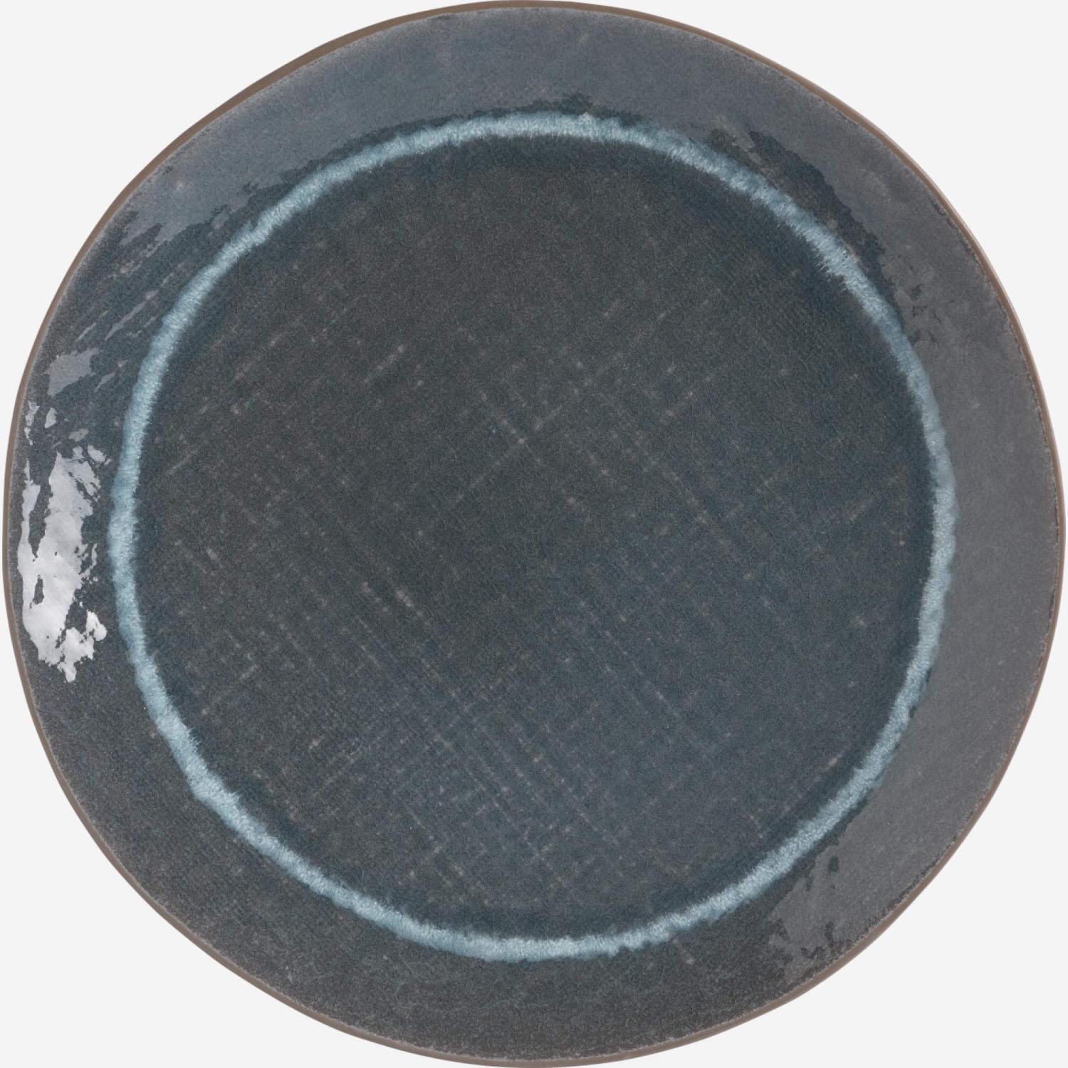 Assiette plate en porcelaine - 27 cm - Bleu (Lot de 4)