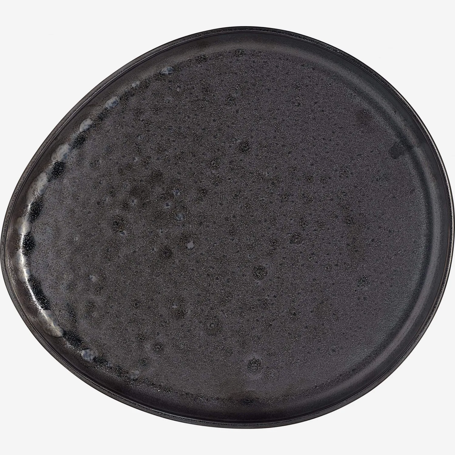Flacher Teller aus Porzellan - 29cm - Schwarz (4-er-Set)