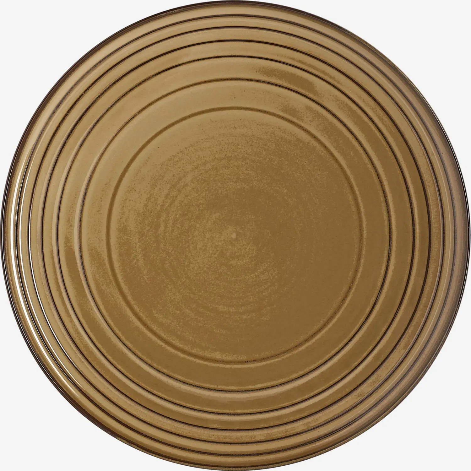 Assiette plate en porcelaine - 28 cm - Marron (Lot de 4)