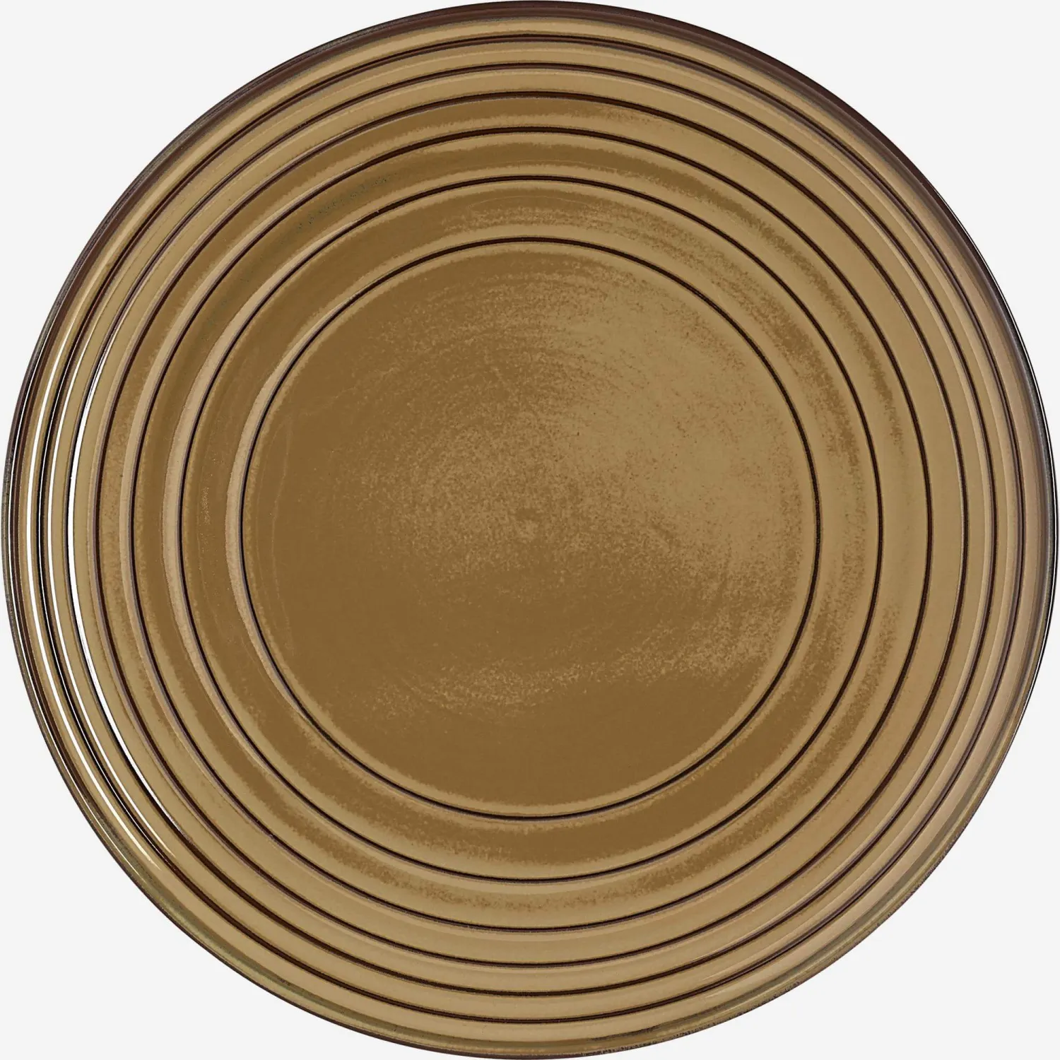 Assiette à dessert en porcelaine - 24 cm - Marron (Lot de 6)