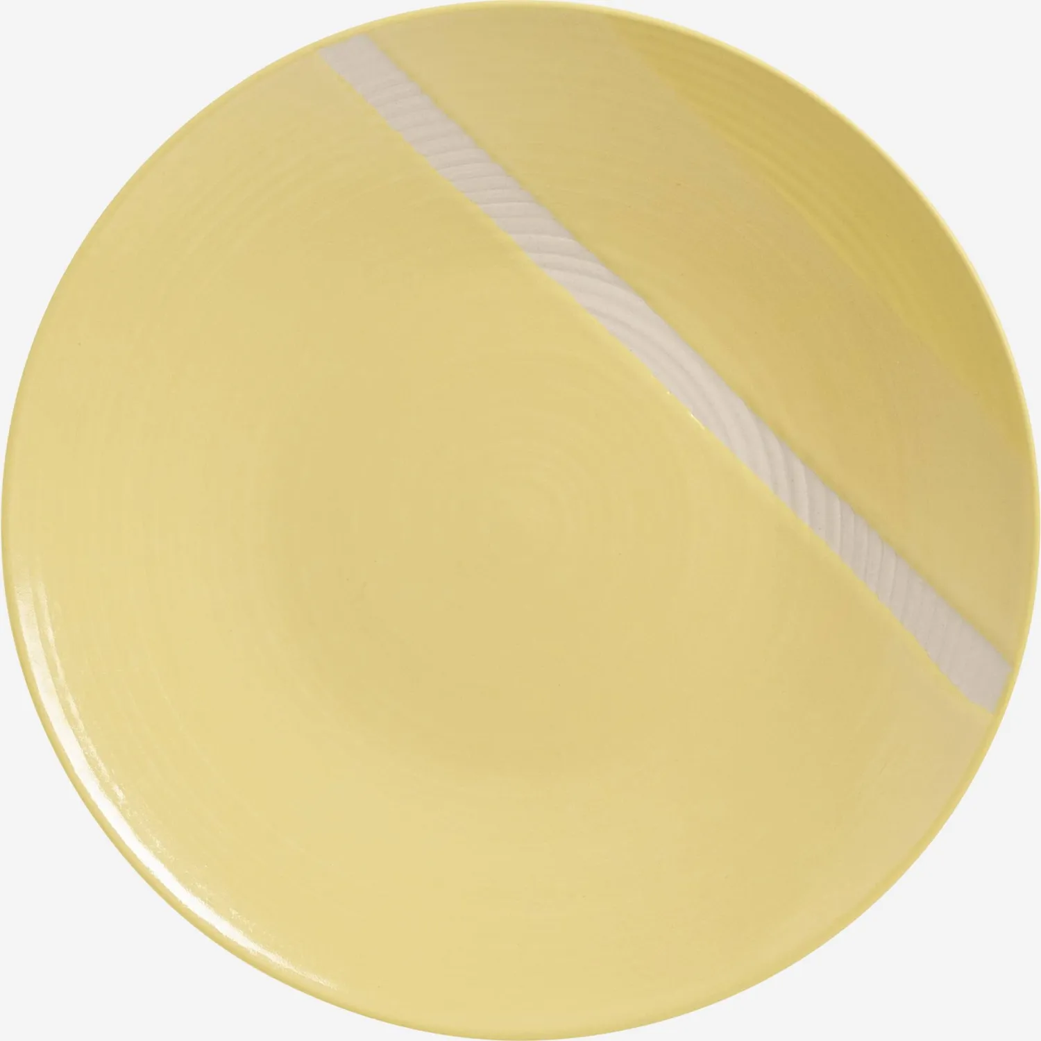 Assiette à dessert en grès -21,5 cm - Jaune (Lot de 6)