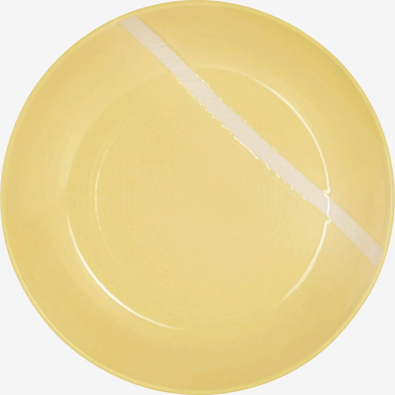 Assiette creuse en grès - 24 cm - Jaune (Lot de 4)
