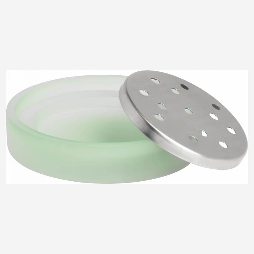 Soap dish made in polyresin , sea-green