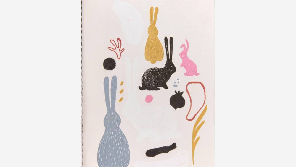 Notebook A6, bunny patterns
