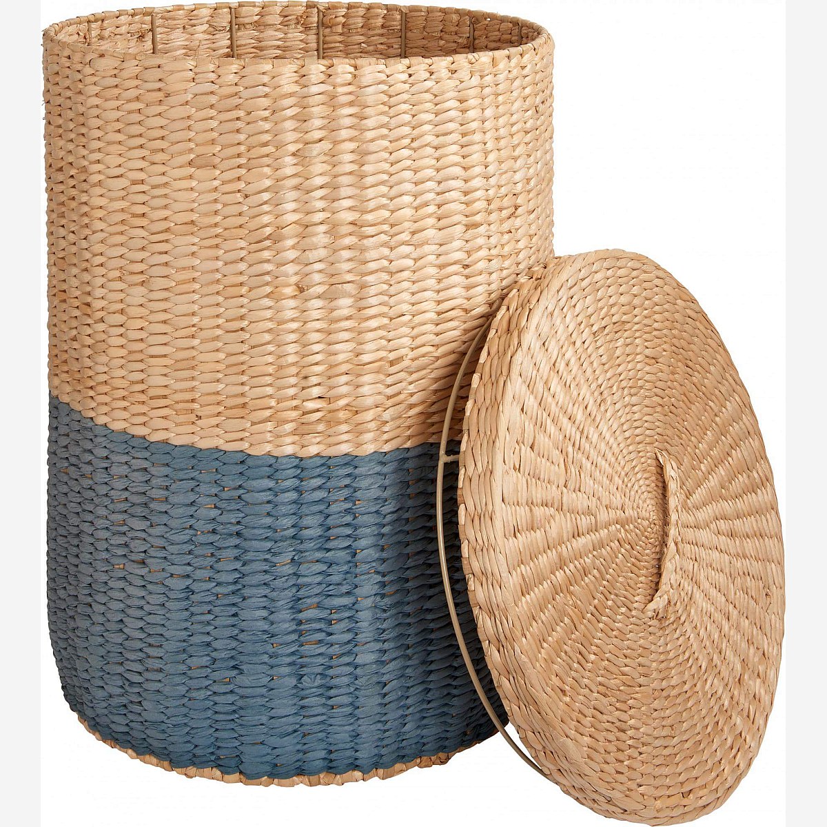 Milk - Cesta de almacenaje 50cm color natural y azul - Habitat