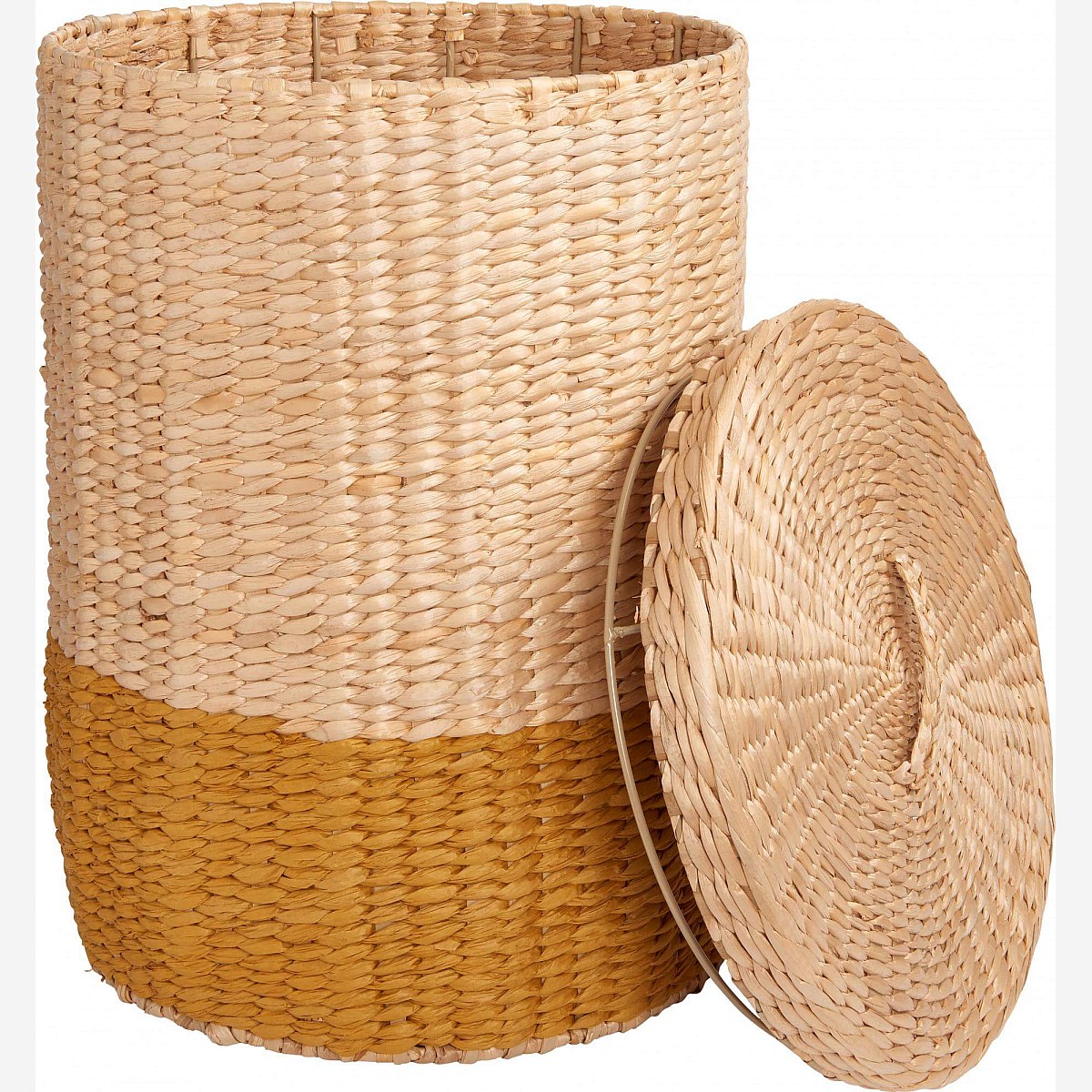 Milk - Cesta de almacenaje 44cm color natural y amarillo - Habitat