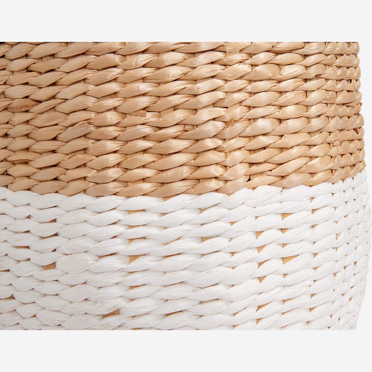 Milk - Cesta de almacenaje 28cm color natural y blanco - Habitat