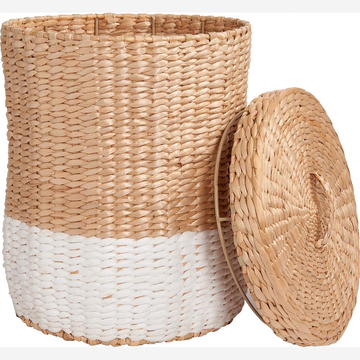 Milk - Cesta de almacenaje 28cm color natural y blanco - Habitat
