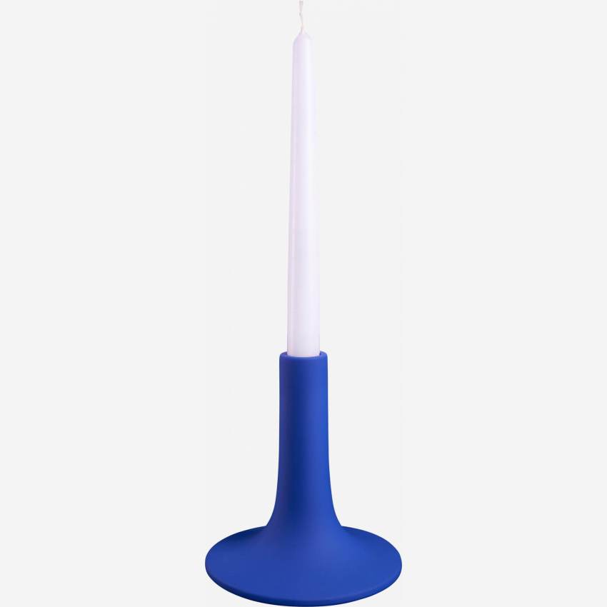 Candle holder made of ceramic, blue