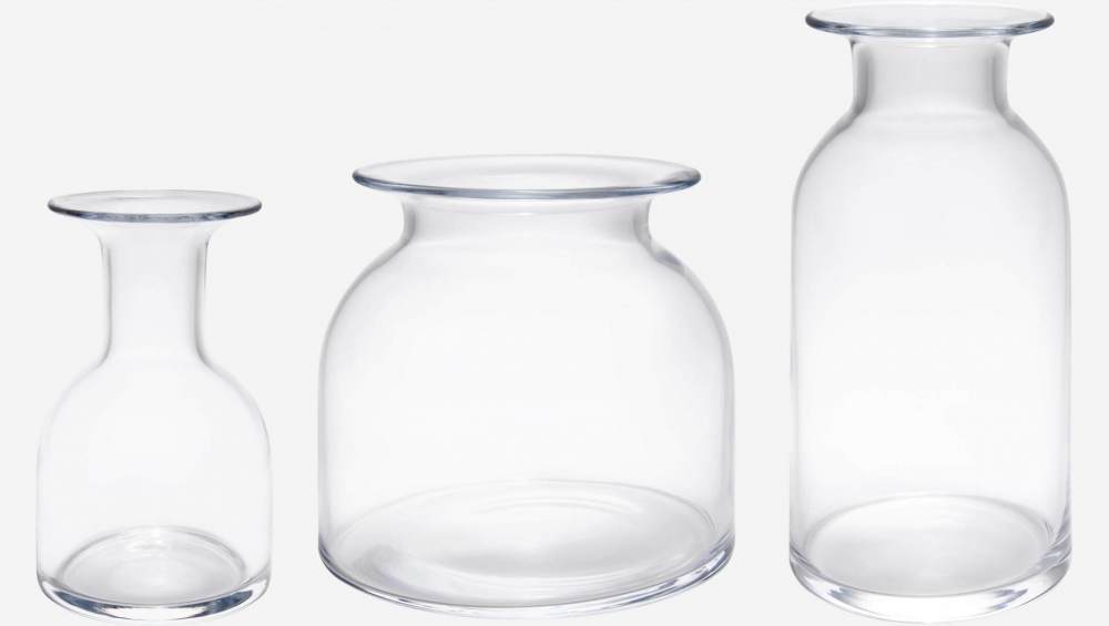 Vase 18cm en verre transparent