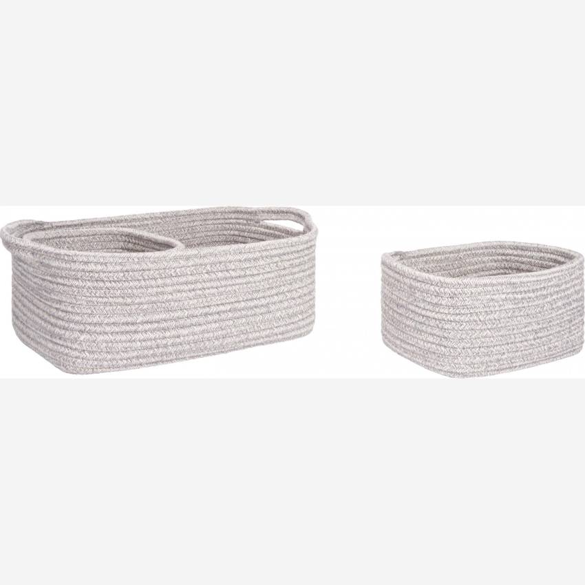 Set of 3 baskets, grey