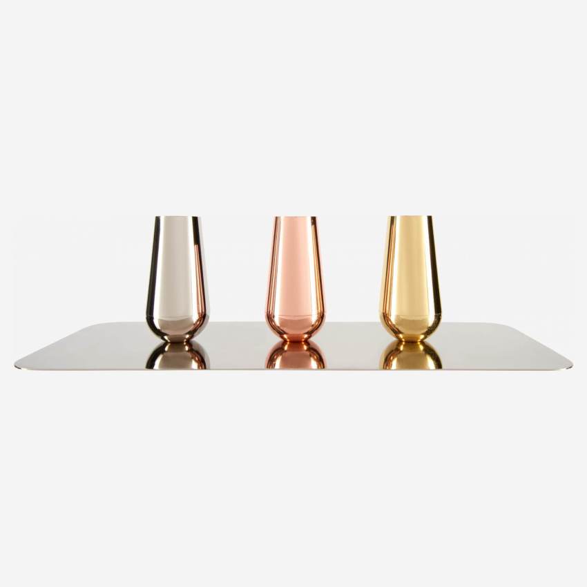Set of 3 magnetic candle holders made of metal - Design by Spyros Kizis