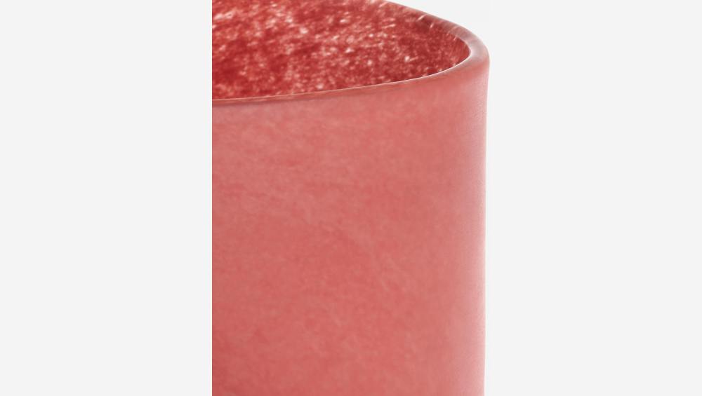 Photophore en verre soufflé bouche - H15 cm - Rouge