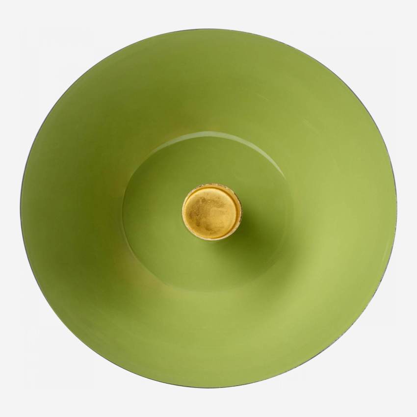 Photophore en métal pour bougie cierge – Vert – 14 cm