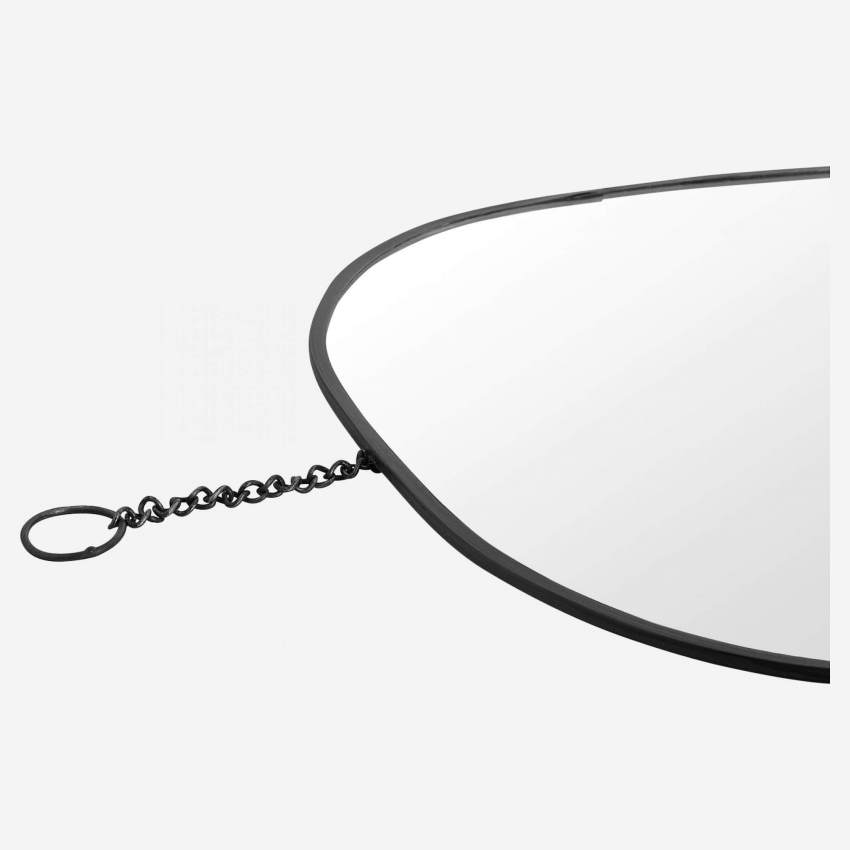 Espejo Ovalado de Metal – Negro – 40 x 41 cm