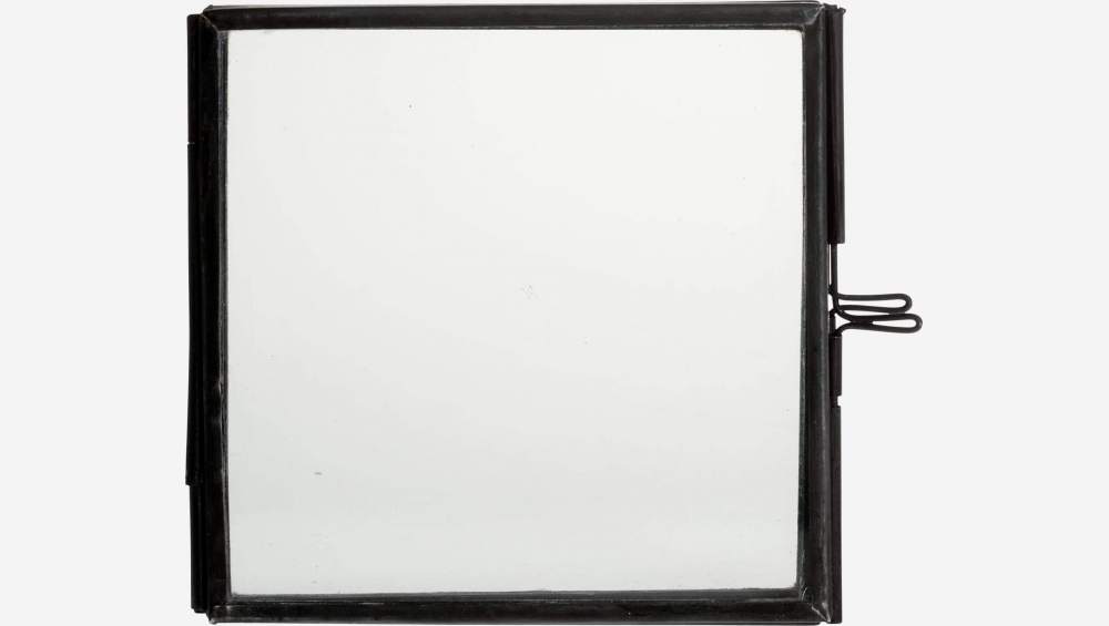 Cadre à poser en métal - Pêle-mêle 2 vues 10 x 10 cm - Noir