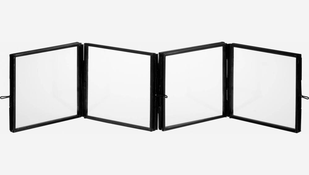 Cadre à poser en métal - Pêle-mêle 8 vues 10 x 10 cm - Noir