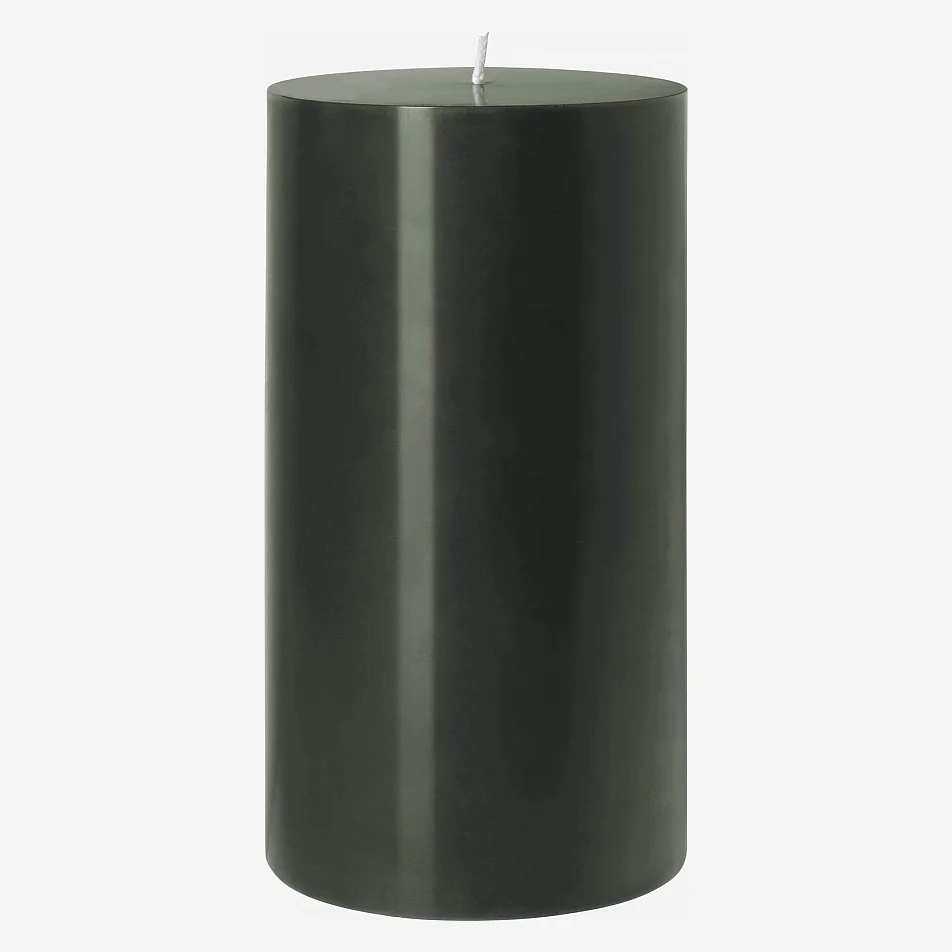 Vela cilíndrica - 10,5 x 20 cm - Cinza escuro () - 2
