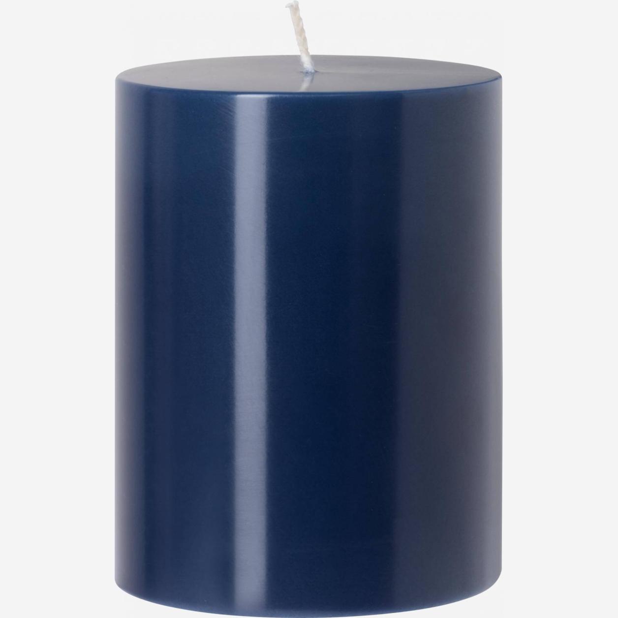 Cylindrical candle - 7.5 x 10 cm - Blue (Set of 12)