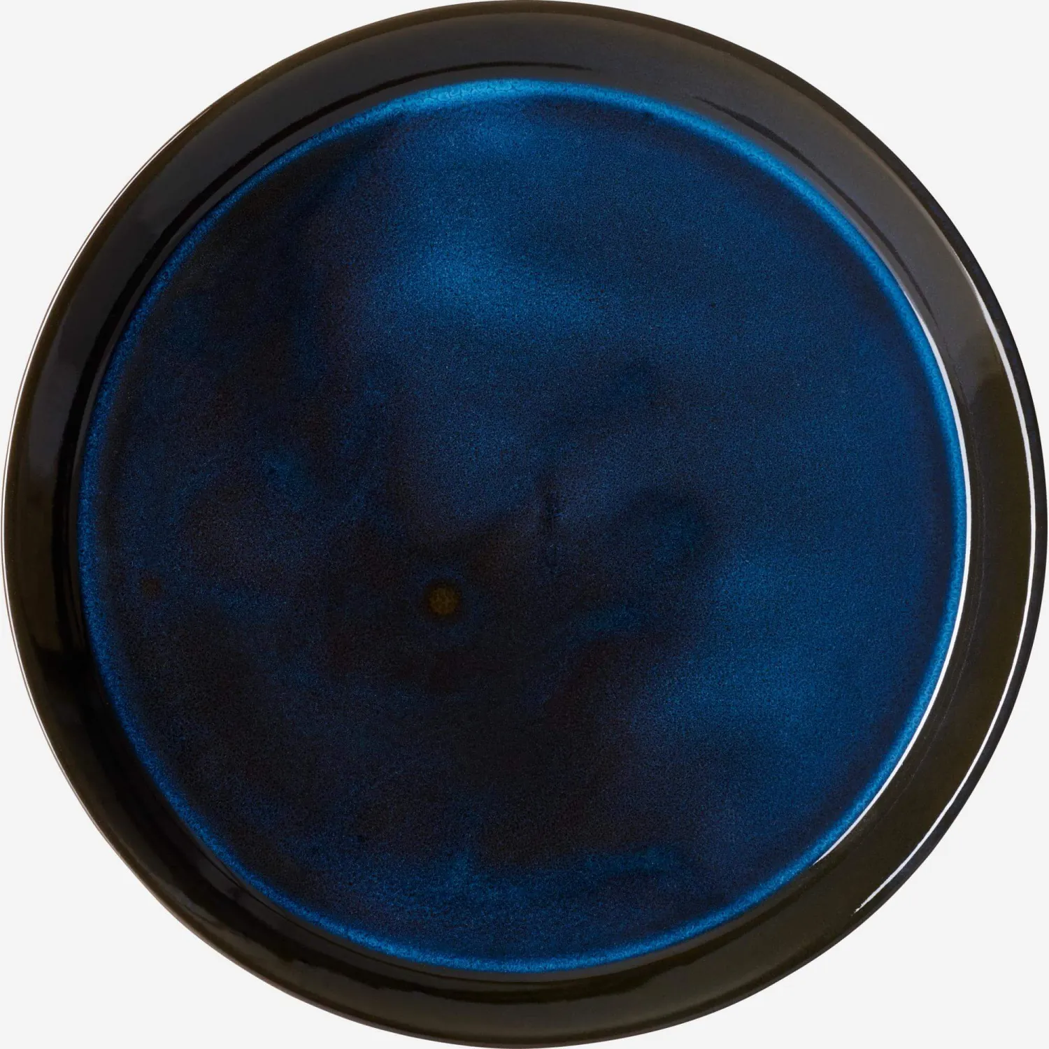 Assiette plate en grès - 27 cm - Bleu (Lot de 6)