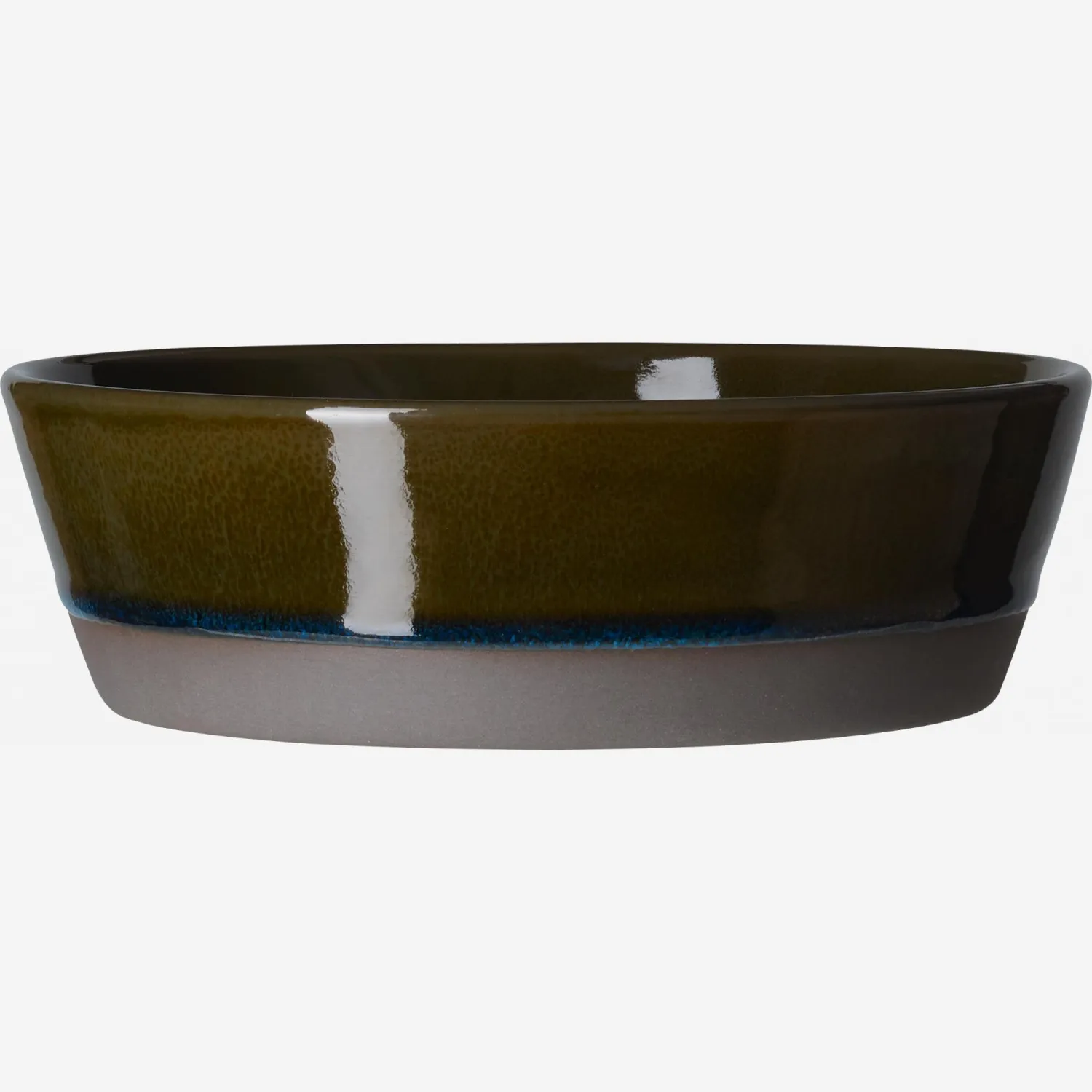 Assiette creuse en grès - 18 cm - Bleu (Lot de 6)
