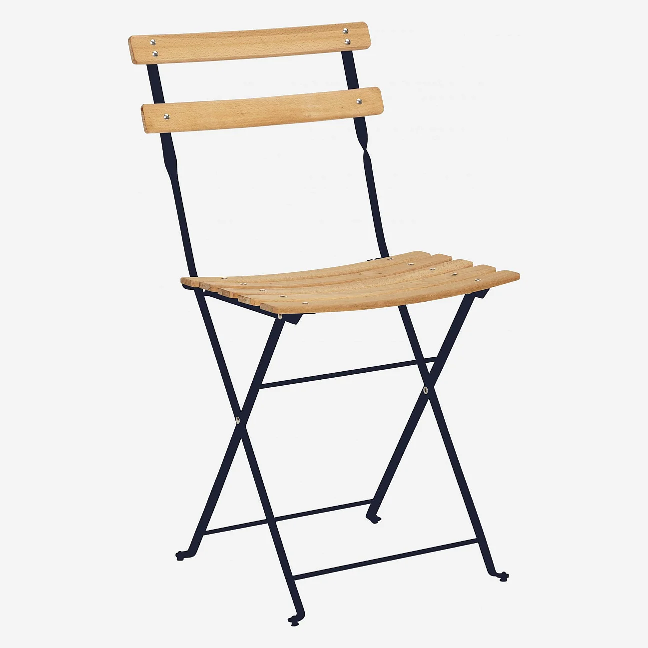 Chaise pliante de jardin en acier - Bleu foncé (Lot de 2) - 2